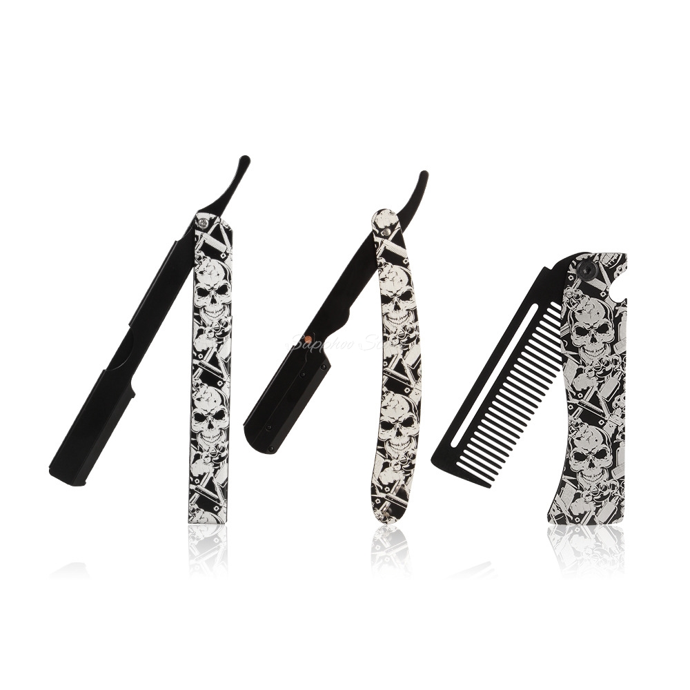 Mens Grooming Box - 2026 바버 폴딩 스트레이트 면도기 세트