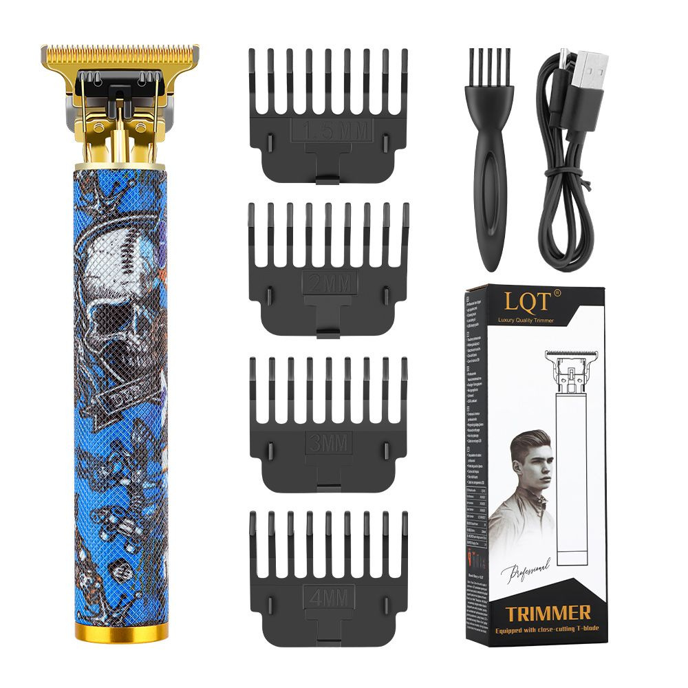 레트로 타투 해골 패턴 무선 T자형 헤어 트리머 골드  - Beard Trimmer Cordless 리뷰 및 가격
