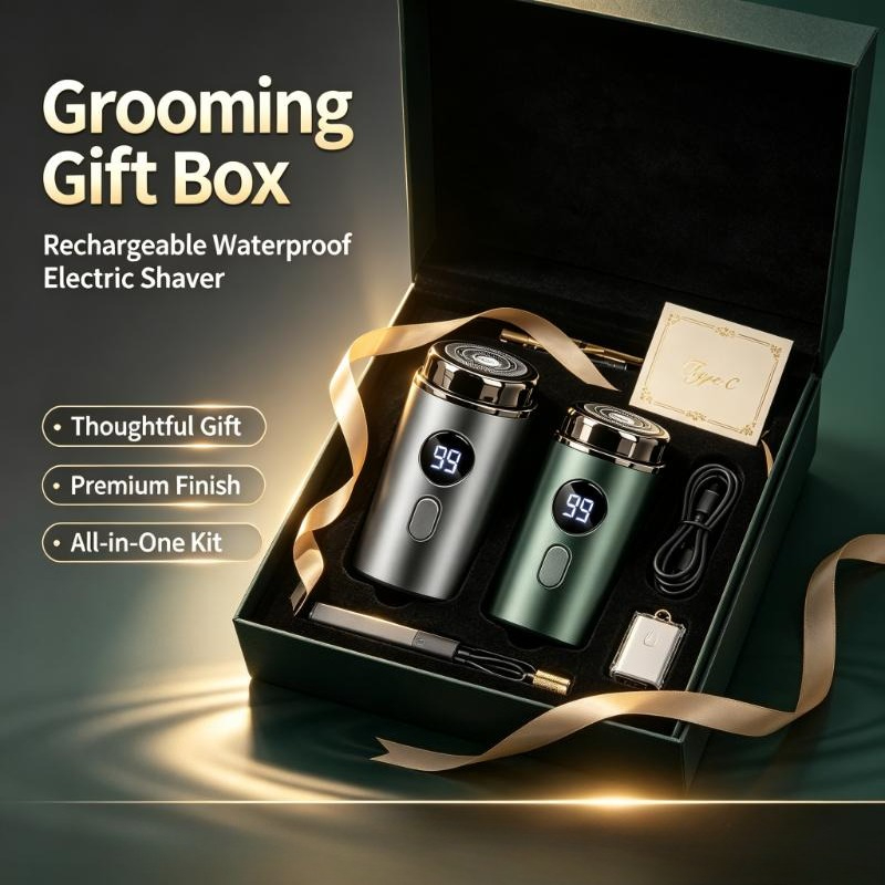 USB 충전식 방수 전기 면도기 (남성용) LED 디스 - Mens Grooming Box 리뷰 및 가격