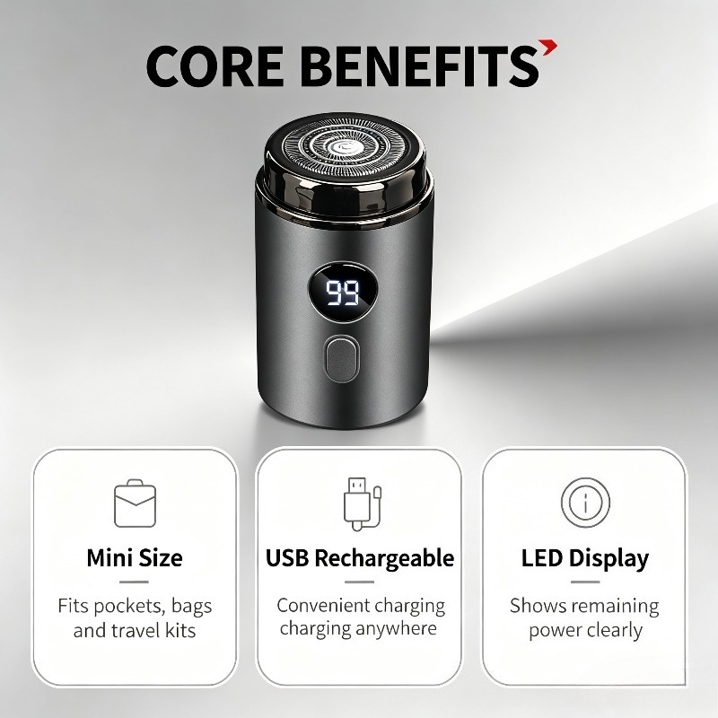 USB 충전식 방수 전기 면도기 (남성용) LED 디스 - Mens Grooming Box 리뷰 및 가격