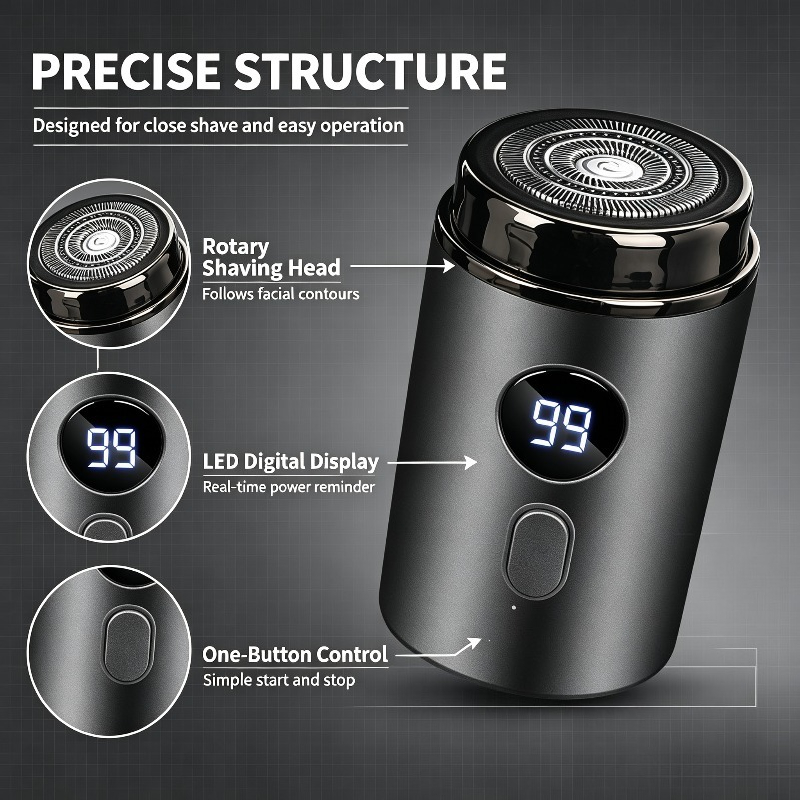 USB 충전식 방수 전기 면도기 (남성용) LED 디스 - Mens Grooming Box 리뷰 및 가격