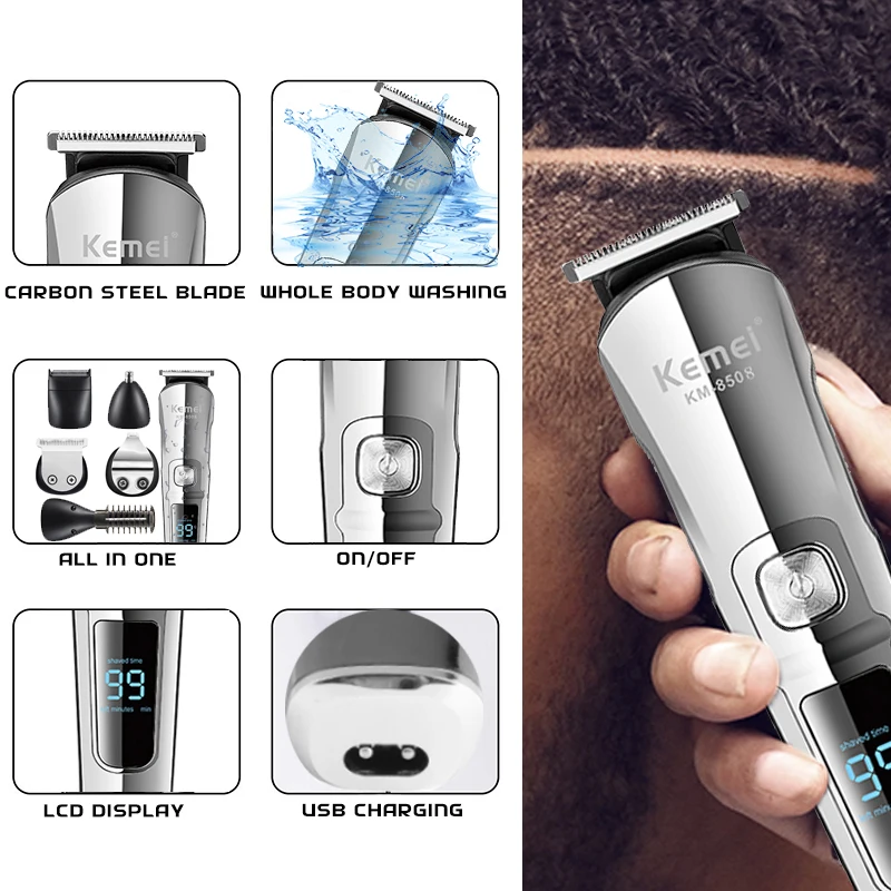 Kemei 전문가용 다기능 수염 트리머 방수 6 in  - Mens Grooming Box 리뷰 및 가격